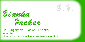 bianka hacker business card
